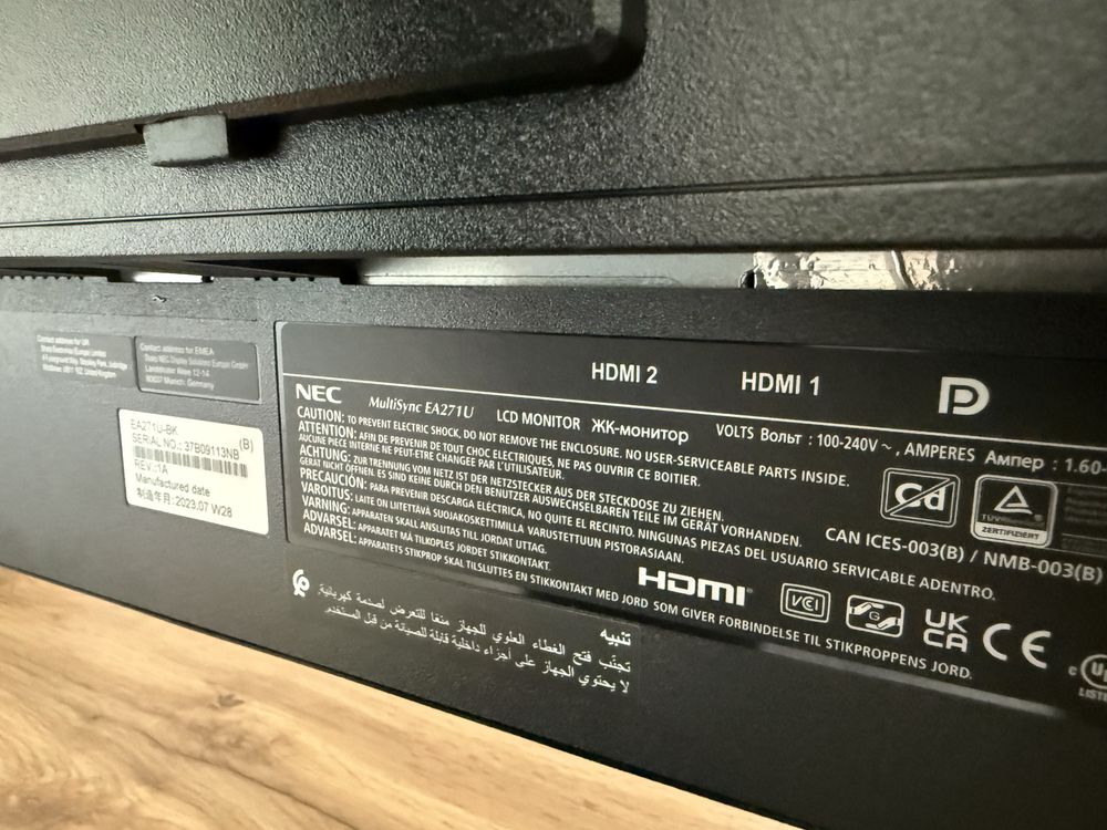 Monitor NEC EA271u