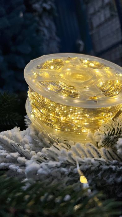 РОСА/ЛАПА/МІШУРА гірлянда  (тепле / холодне біле світло)