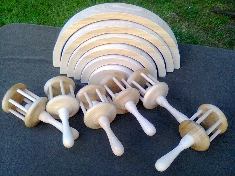grzechotka drewniana nie malowana