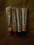 4 BISNAGAS MARKER BALL 50 ML - 2x vermelho + 2x preto - Novas
