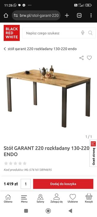Stół rozkładany 130(220)x80
