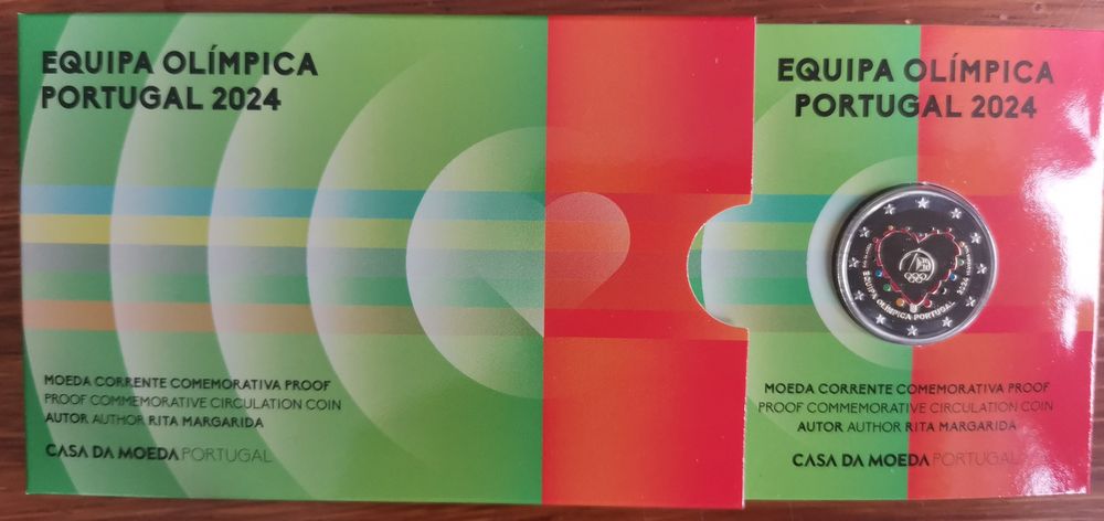 Moeda proof comemorativa 2 € "Equipa Olímpica Portugal"
