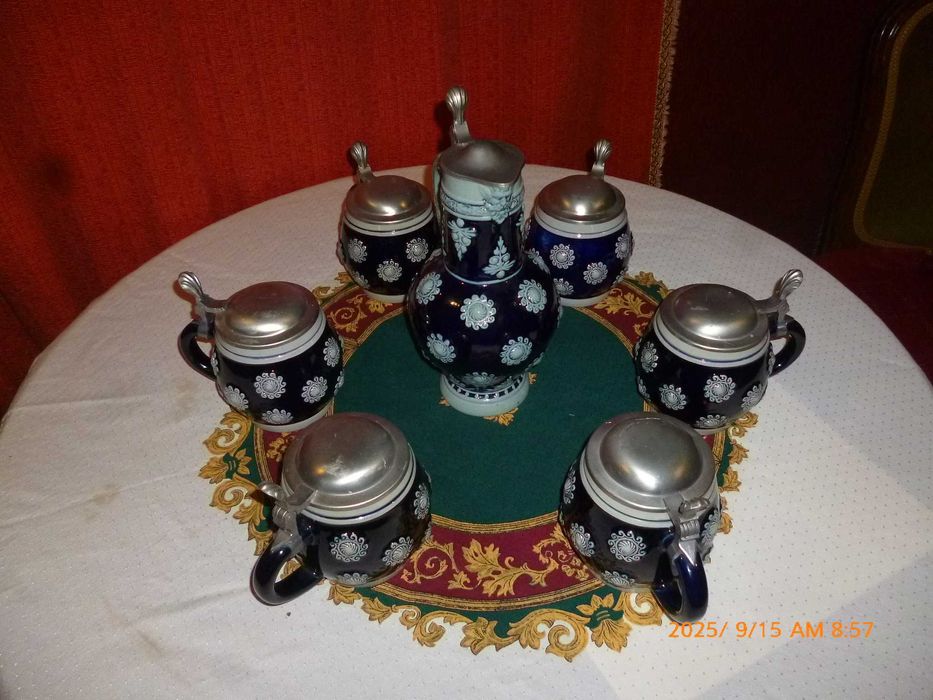 сервиз пивной графин и 6 бокалов германия 1960-69 гг