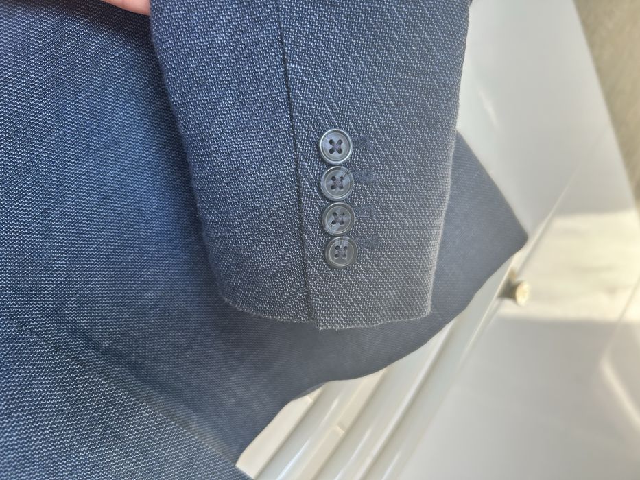 Garnitur Lniany granatowy 164cm H&M