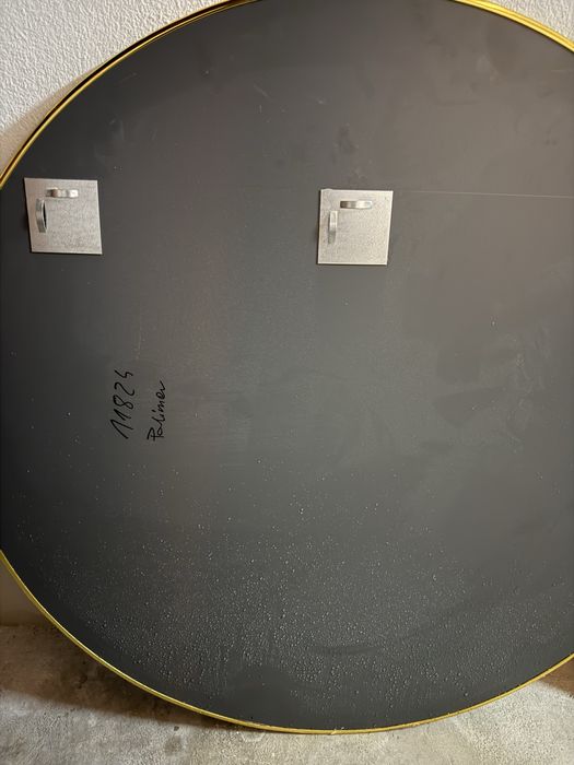Ogromne Lustro Okrągłe 100 cm w Złotej Ramie