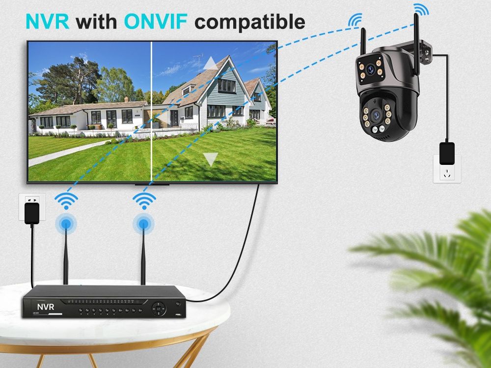 Podwójna kamera zewnętrzna obrotowa 4K 8MP WiFi 128GB monitoring