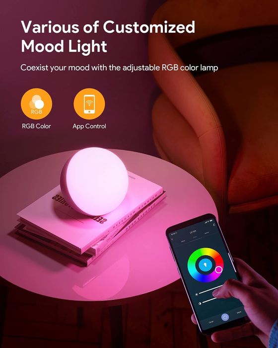 Lampka nocna inteligentna dotykowa lampa stołowa LED RGB Hifree T21.
