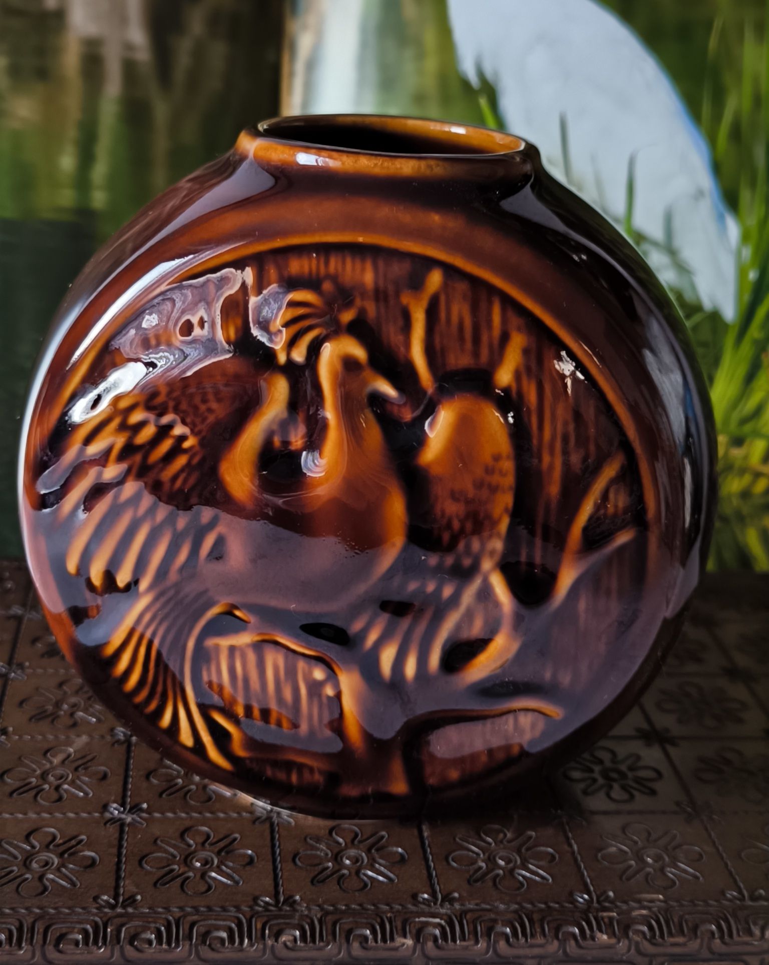 Wazon Pruszków ptaki piękny stary porcelit