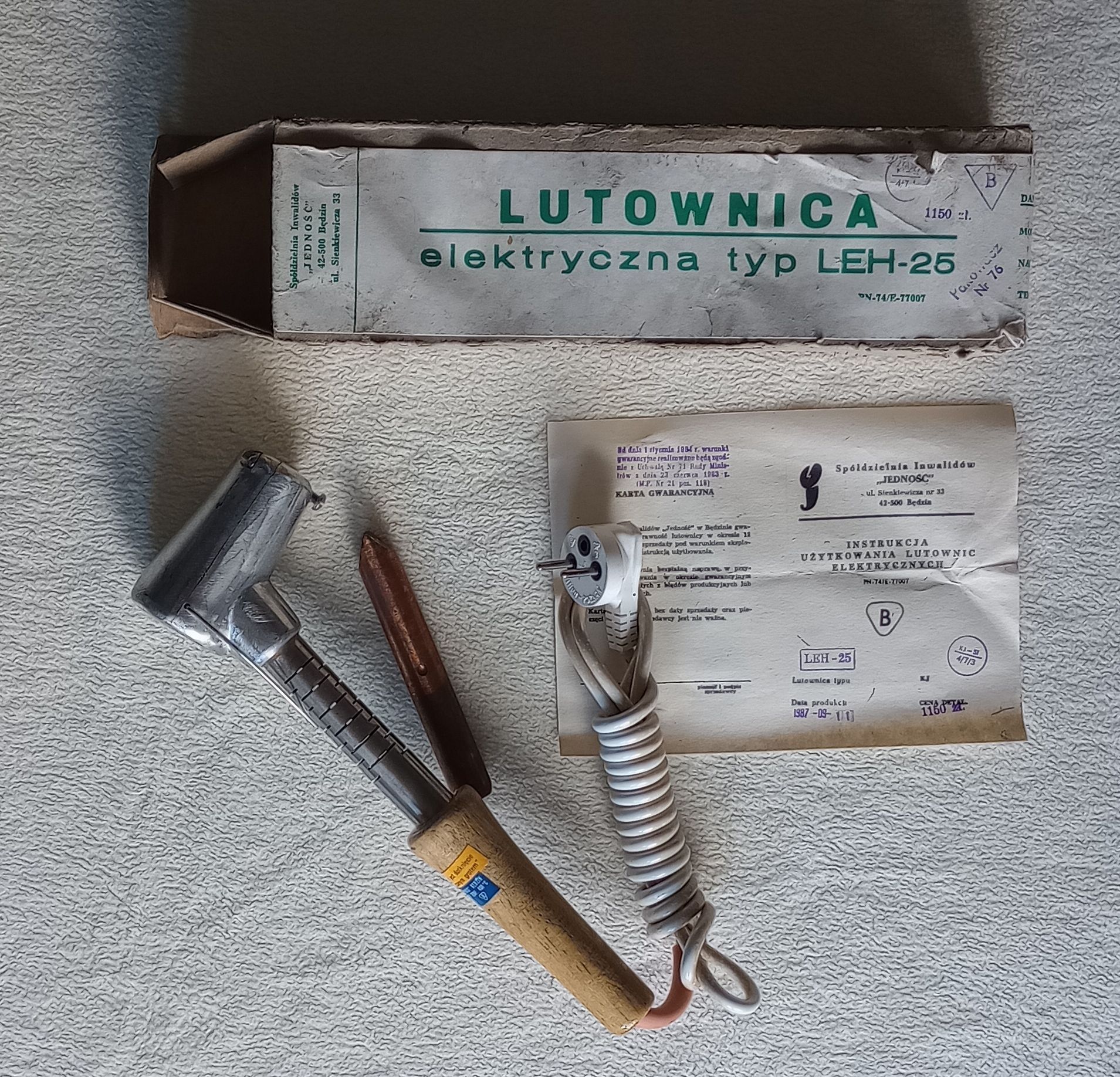 Lutownica kolbowa, lutownica LEH-25 PRL , NOWA