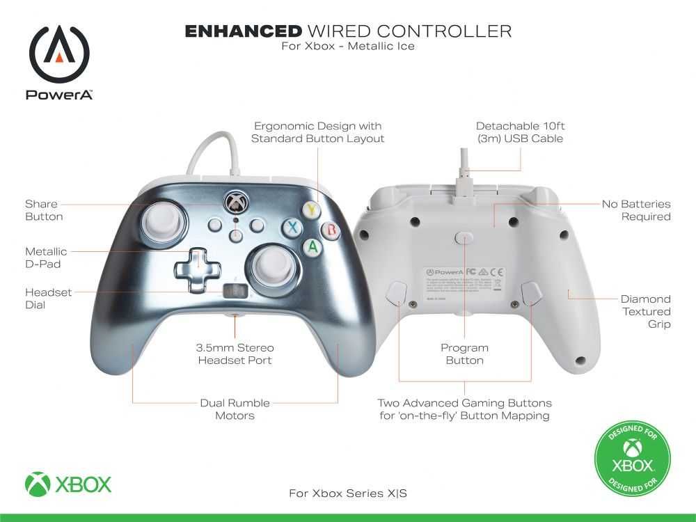 Pad PowerA Enhanced Metallic Ice - Limitowana edycja Xbox / PC