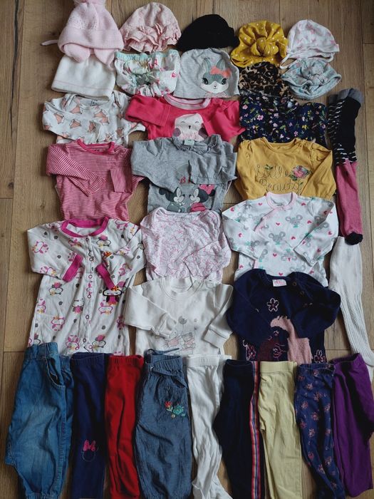 Mega paka ubranka dla dziewczynki jesień/zima 6-9 m 74 cm