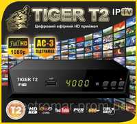 Тюнер T2 TIGER IPTV Цифровой эфирный Т2 ресивер FullHD HDMI USB MEGOGO