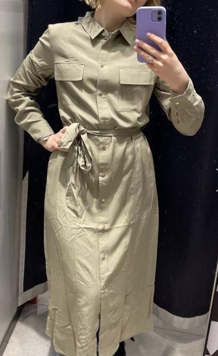 Стильное платье-рубашка, размер S