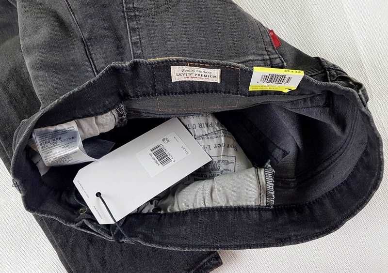 Męskie jeansy Levi's Skinny Taper Complicated Levis szare nowe W33/L34