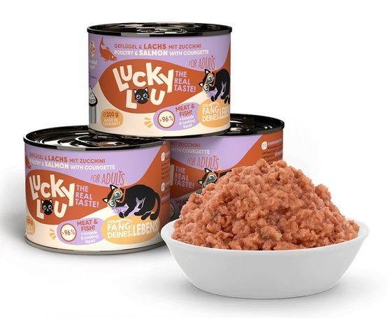Zdrowa karma dla kota bez zbóż, cukru, GMO Lucky Lou DRÓB i ŁOSOŚ 200g