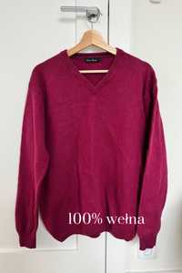 Sweter męski wełniany 100% wełna rozm. L
