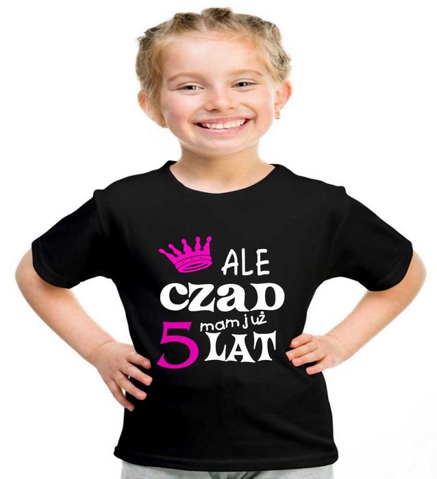 T-shirt Koszulka urodzinowa Nowa, ALE CZAD MAM 5 LAT (110-116cm)
