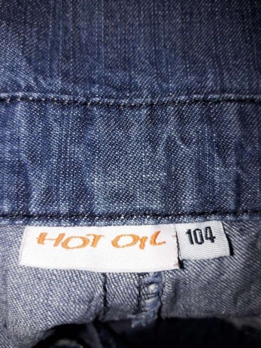 Ogrodniczki jeans krótkie spodnie dla dziewczynki 104