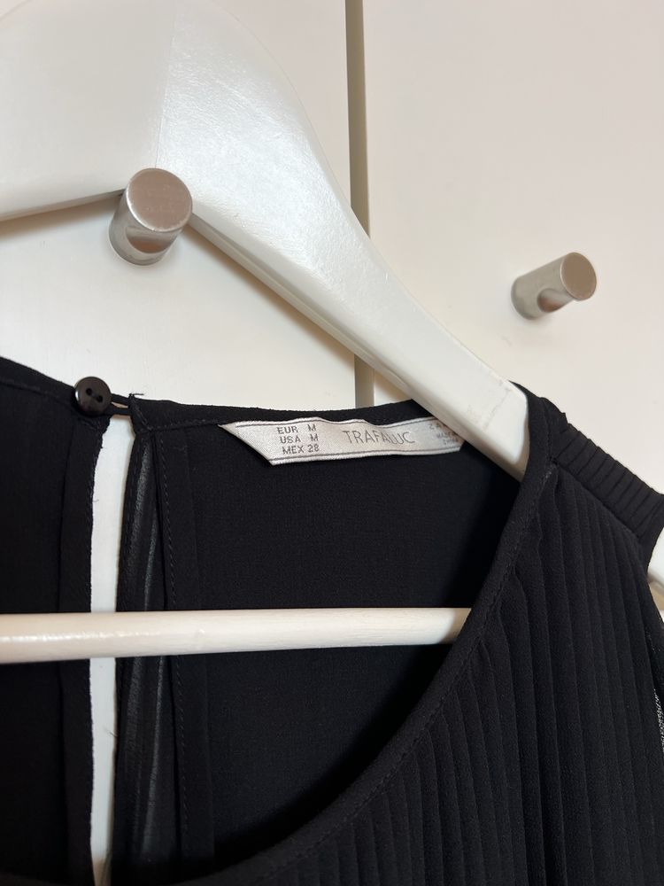 Blusa sem alças preta fluida Zara M