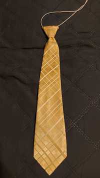 Krawat na gumce żółty