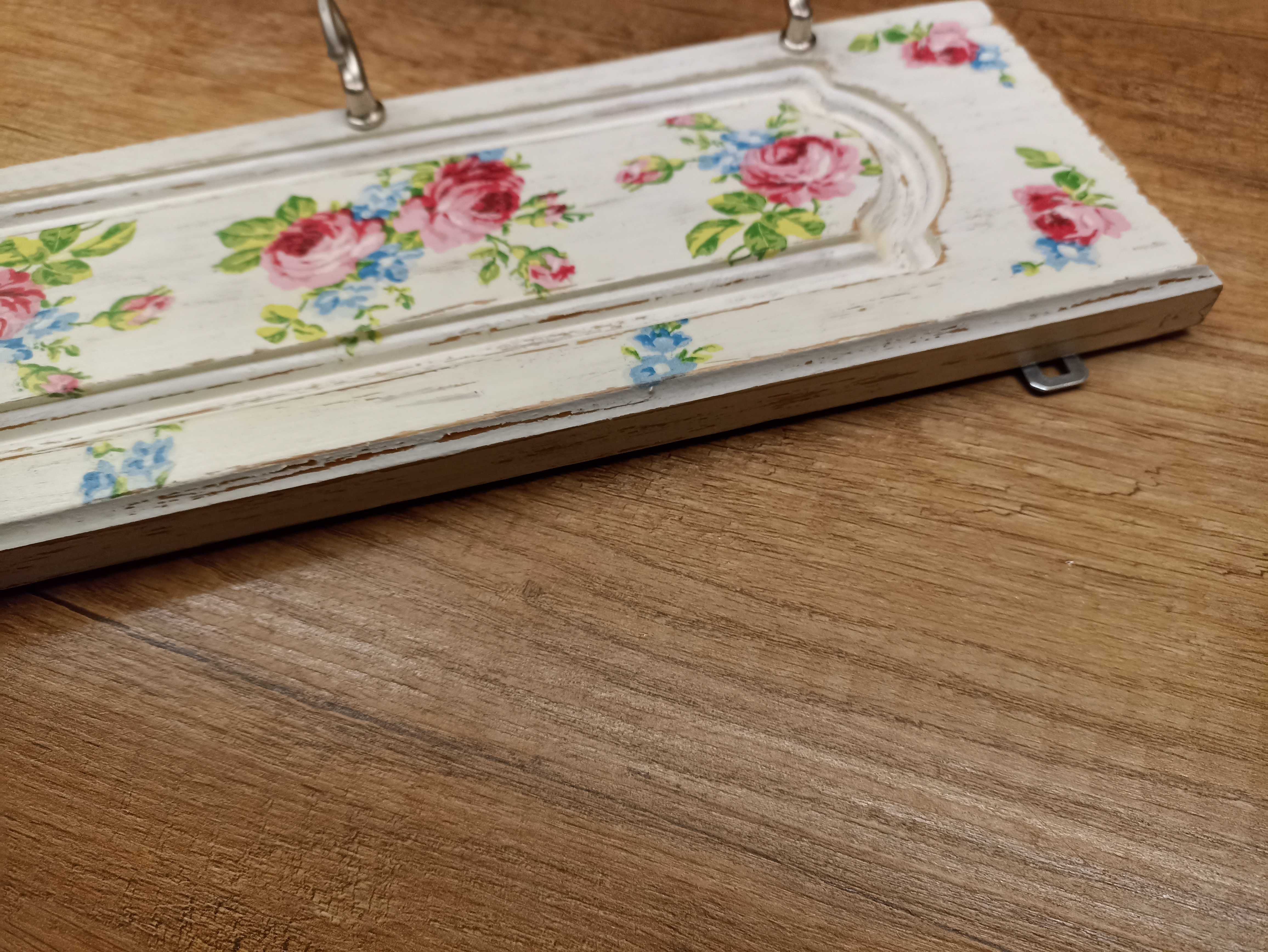 Wieszak, drewno, decoupage, rękodzieło