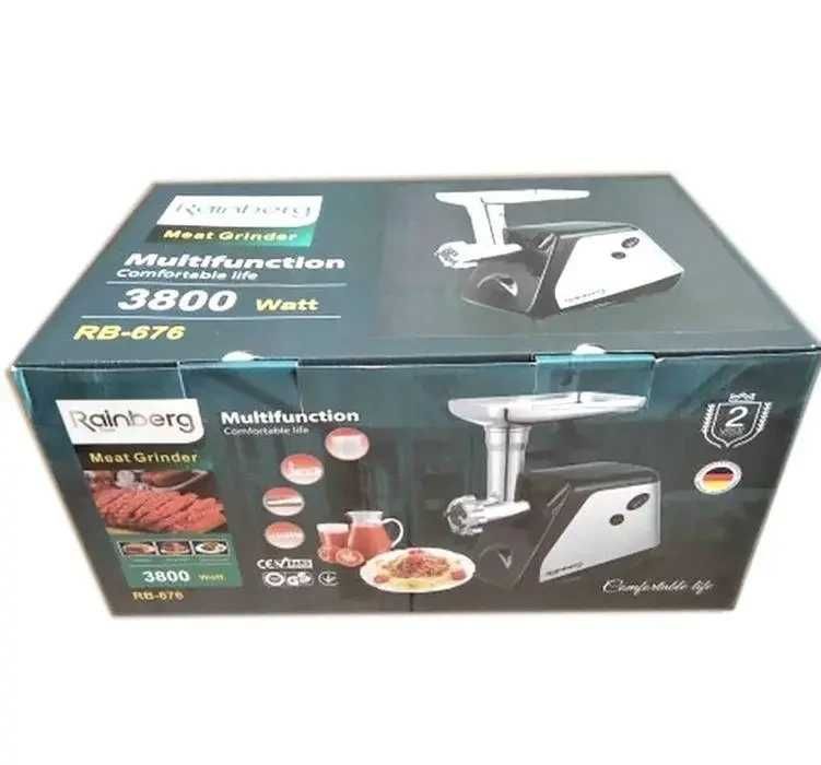Электрическая мясорубка 4в1 Rainberg RB-676 с соковыжималкой, 3800W