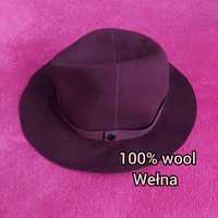 Bordowy kapelusz filcowy wełniany Parfois rozmiar U 56cm