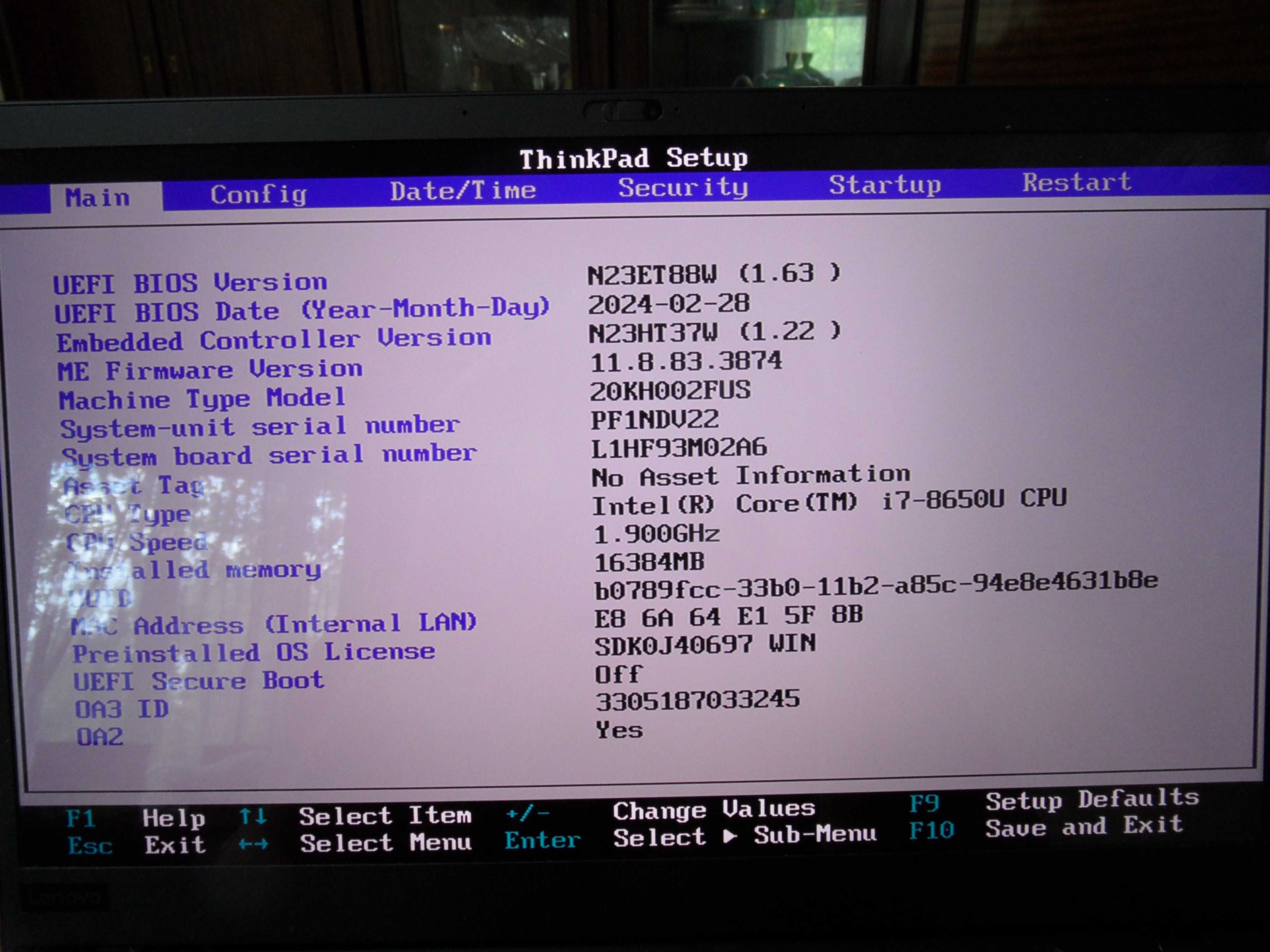 Thinkpad X1 Carbon i7-8650U 16GB 1TB SSD 14" 2560x1440