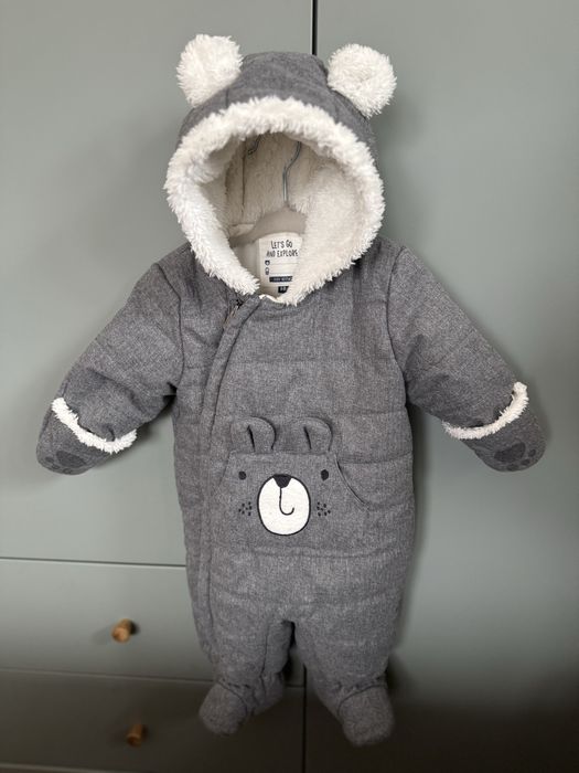 Piękny i porządny kombinezon z misiem cieplutki 62/68 jak nowy
