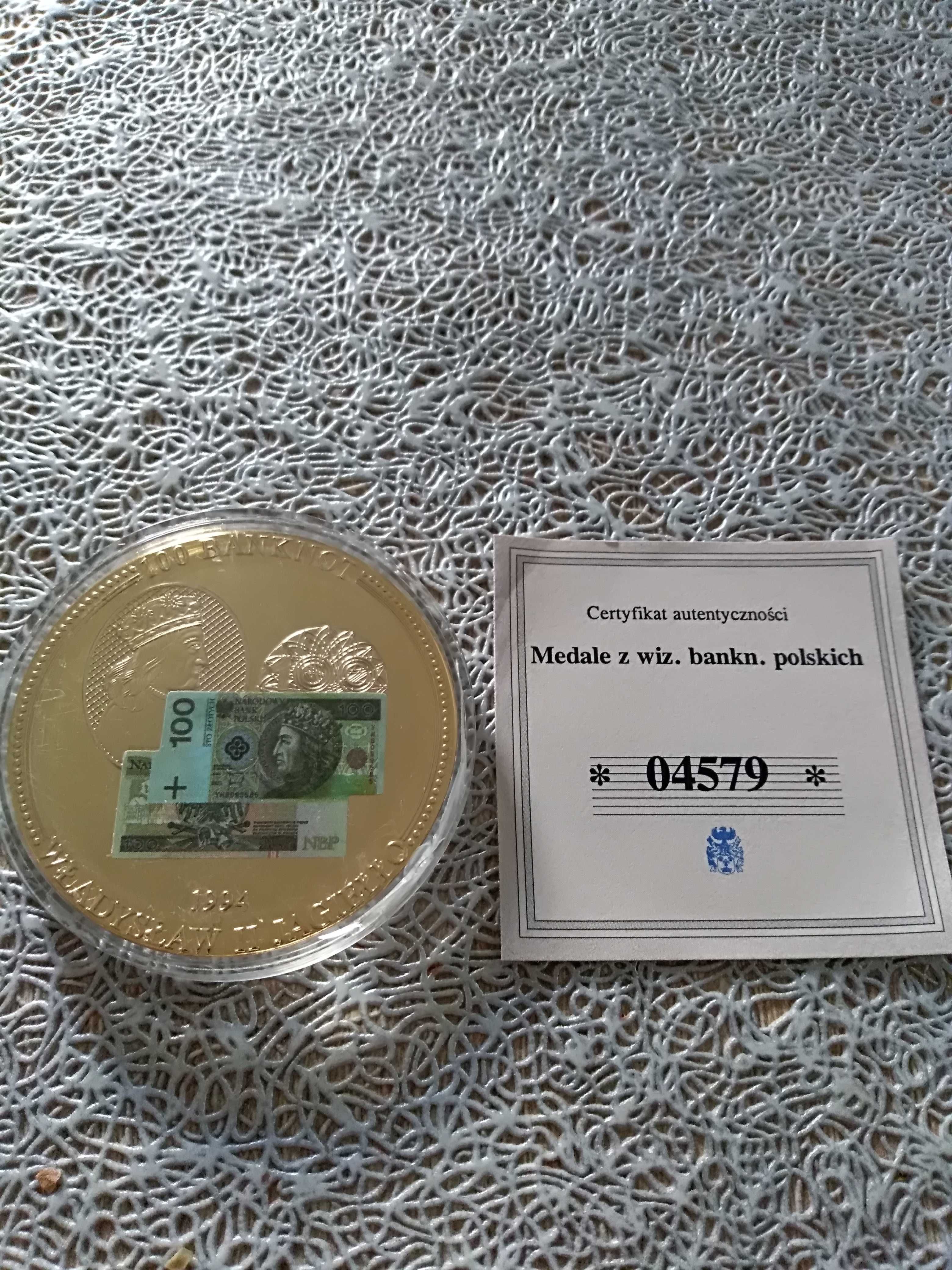 Medal z wizerunkiem banknotów polskich + certyfikat