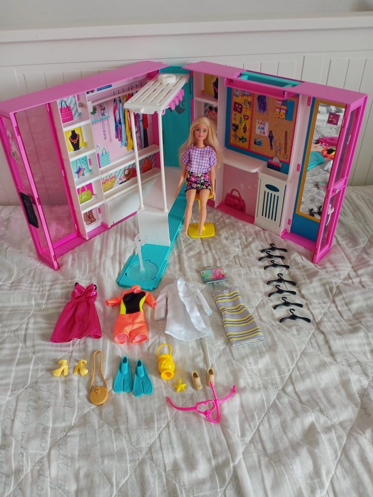 Duża szafa Barbie lalka akcesoria warta 320zł