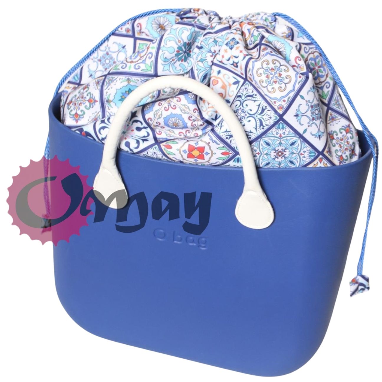 Granatowy organizer OBAG STANDARD worek kafelki 2 kieszenie komin OMAY