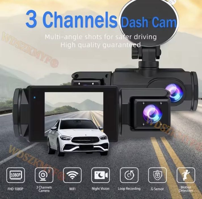 Відеореєстратор для автомобіля 3 камери 1080P wi-fi