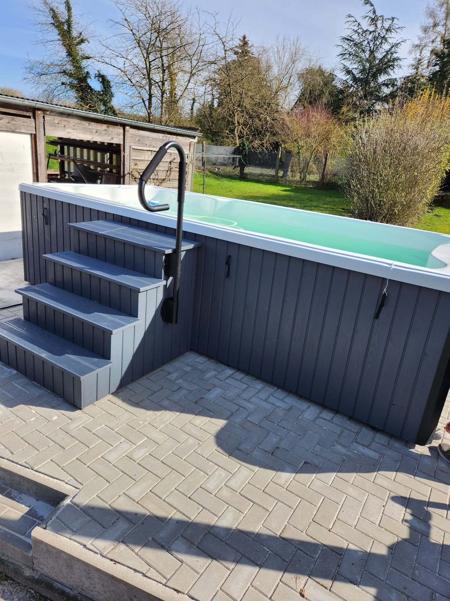 NOWOŚĆ Basen KONGO 480 X 225cm bieżnia pływacka przeciwprąd jacuzzi