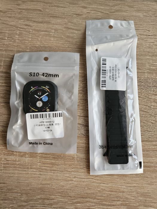 Zestaw Apple Watch 42mm / 44mm / 45mm – etui + pasek czarny NOWY S10