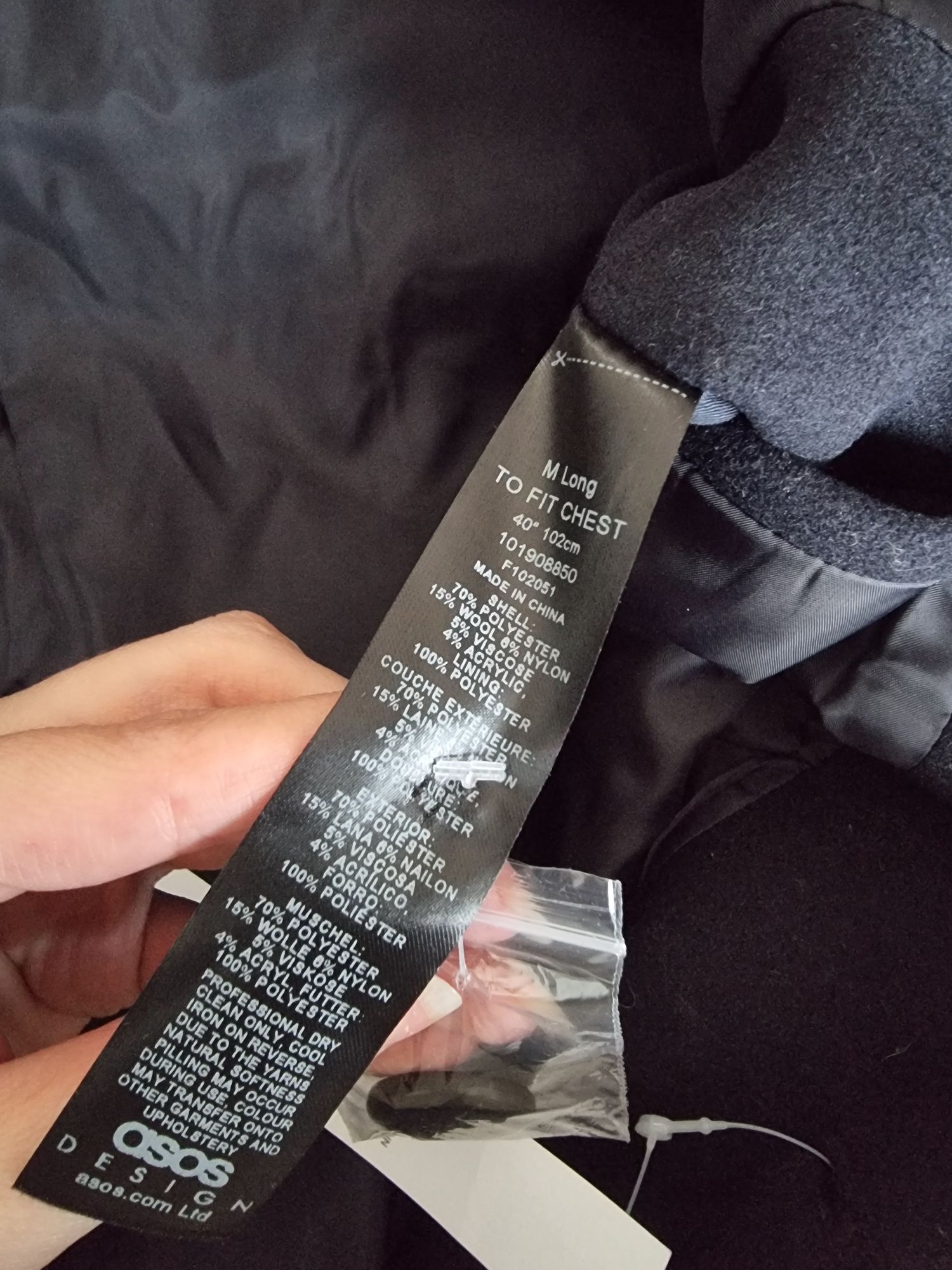 Nowy płaszcz długi asos męski