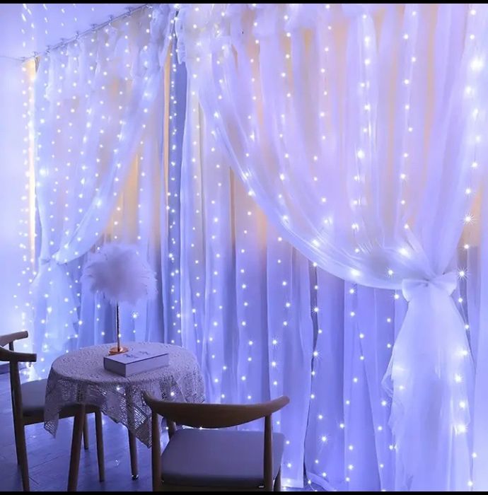 Гірлянда штора 3х3 300LED жовта, біла, різнокольорова