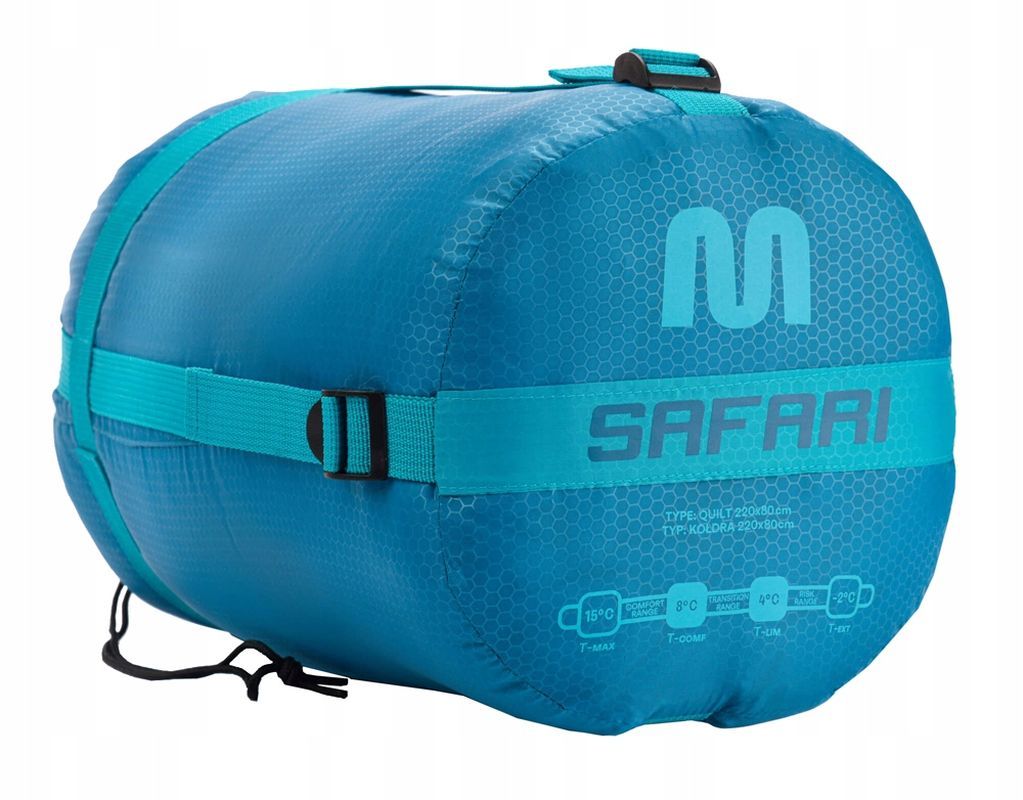 Śpiwór Meteor Safari 250g Mumia Do -2°c | Zamek Lewy | Niebieski