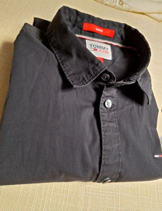 Koszula Tommy Jeans,czarna,długi rękaw