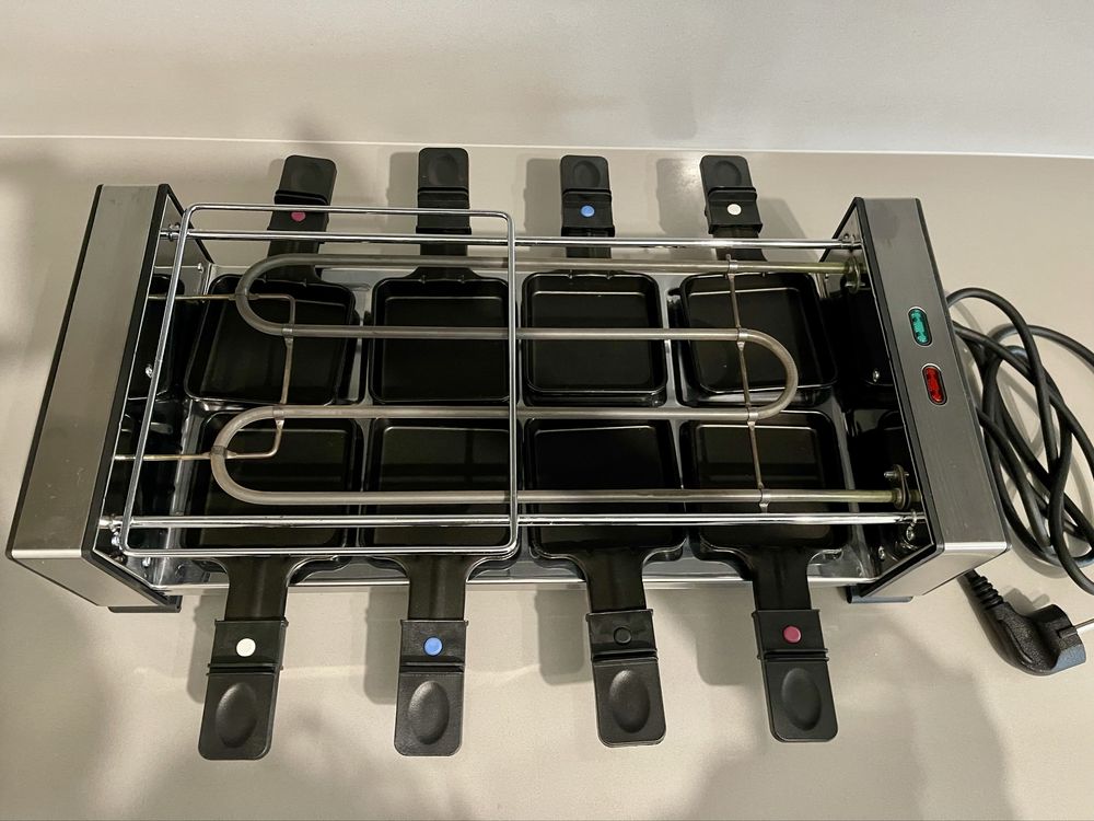 Raclette grill elétrico com pedra natural