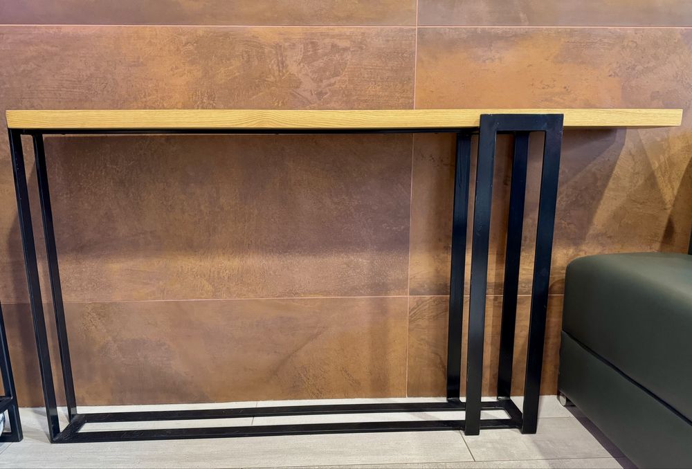 Konsola drewno lite stal industrial