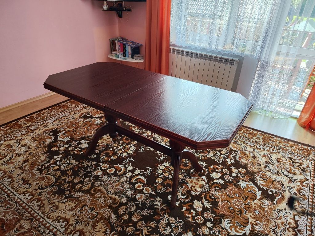 Stół solidny  retro wenge 80x160 (+40cm)