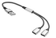 Rozdzielacz USB kabel Y wtyczka USB A Flash Drive/Laptop/LED 0,3m