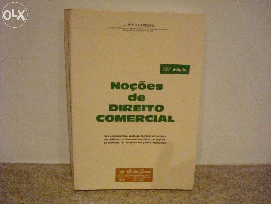 Livro "Noções de Direito Comercial" de J. Pires Cardoso - Rei dos Livr