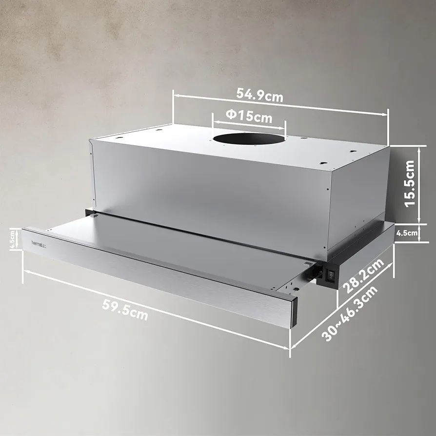 Okap kuchenny 60cm 360m3/h LED filtr węglowy Hermitlux
