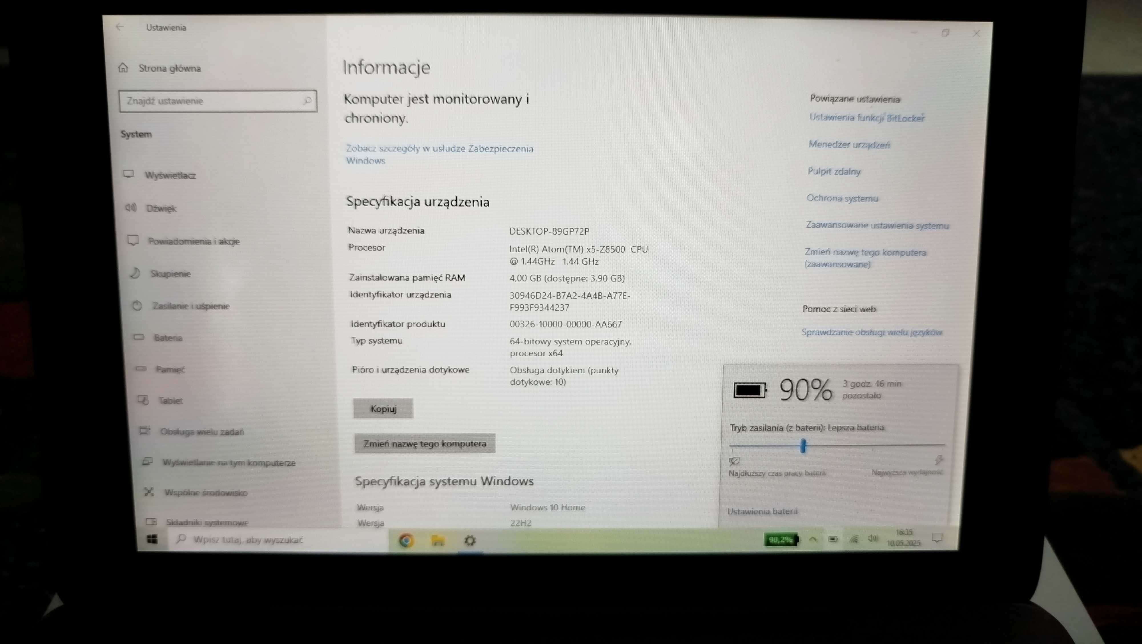 Tablet ASUS Transformer Book T100H z funkcją laptopa z Windowsem 10