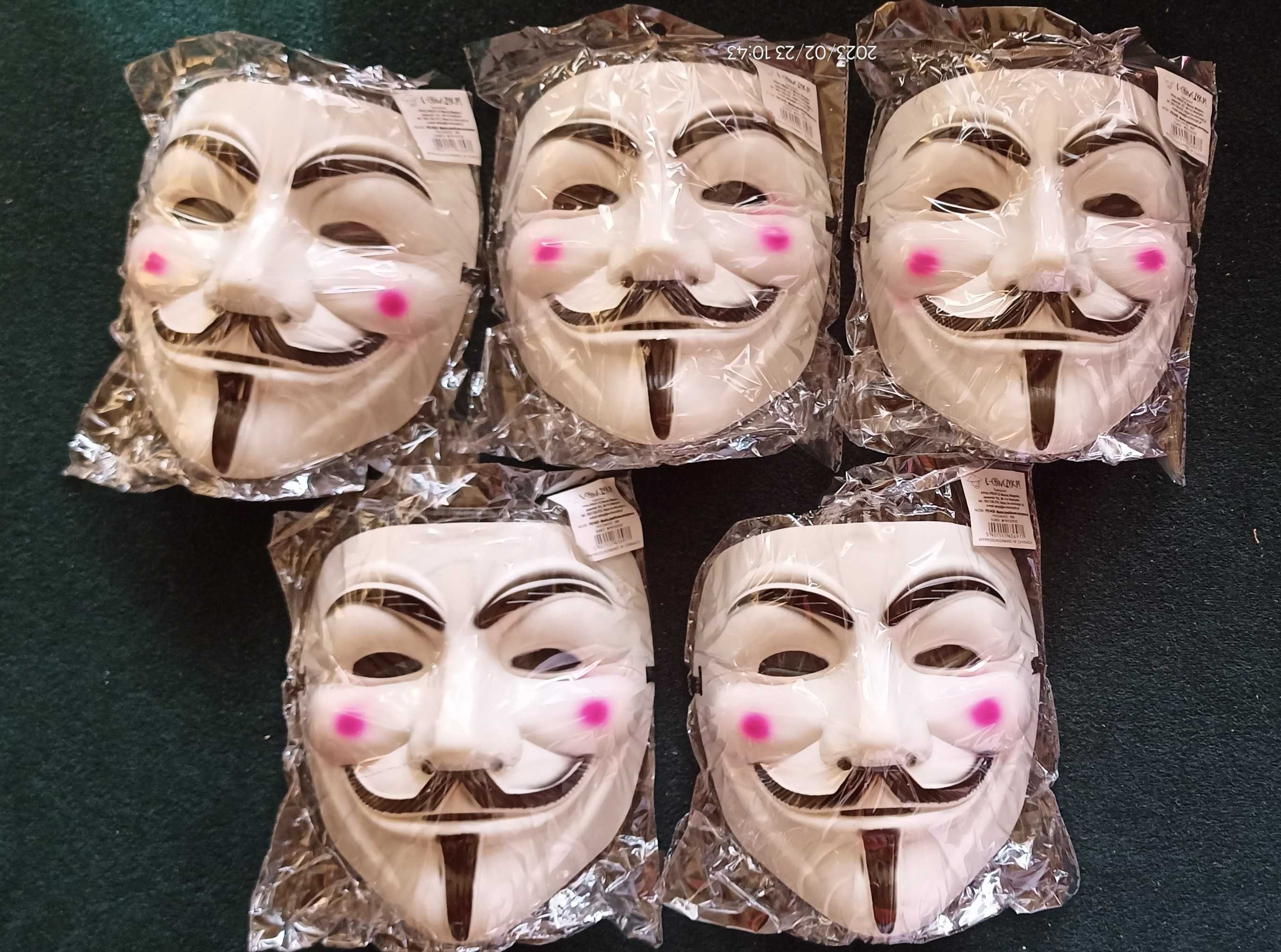 Maska ANONYMOUS na bal przebierańców - wzór 2