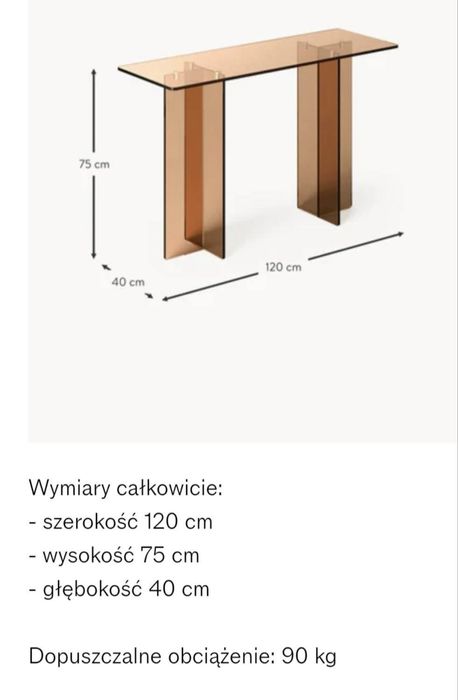 Konsola ze szkla brazowa Westwing