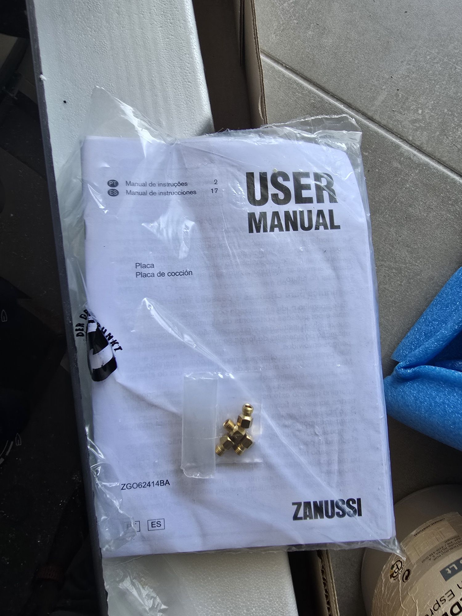 Placa Zanussi gás 4 bocas com 4 isqueiros eléctricos