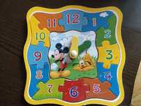 Drewniany zegar puzzle